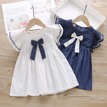 Girls Summer Clothing Cotton Dress 2022 New Childrens Fair Fair Dress in Childrens Dress