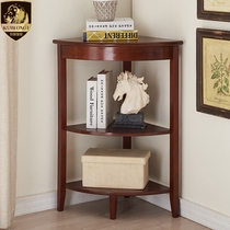 American corner rack Solid wood triangle rack Storage rack Living room corner rack corner rack Flower rack Multi-layer storage rack