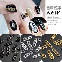 Metal chain Japanese nail decoration gold silver twist style Japanese punk nail jewelry diamond chain