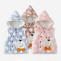 Baby vest autumn and winter wear female baby autumn warm cotton padded vest male baby waistcoat cardigan horse clip