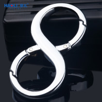 Mens business waist hanging car key buckle pendant personality double ring key chain ring lock spoon Keyring lady gift