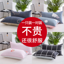 A pair of pillows Pillow core Single double household cervical spine protection whole head Student dormitory Childrens hotel simple and cute
