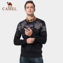 Camel Mens Clearance 2021 Autumn Winter Sweater Pullover Long Sleeve Top Knitwear Camouflage Round Neck Sweater Men