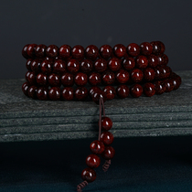 Old material full of Venus (40g)8mm 108 small leaf red sandalwood beads bracelet collection treasures