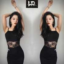 Pico dances LR018 mesh leak waist Latin dance practice dress with chest pad