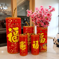 New Years Day decoration simulation hanging gun sitting cannon at the shopping mall Hotel foyer Lobby Decorations at the Spring Festival Firecrackers Fireworks