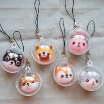 New handmade pure wool felt poke DIY doll material package animal bubble dog rabbit panda Fox Fox