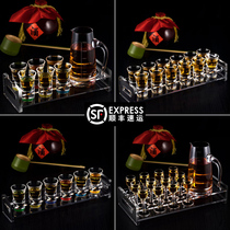 Crystal glass white wine cup Household spirits cup One cup ktv Foreign wine glass wine dispenser Acrylic rack set