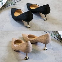 Hong Kong High heel shoes 2020 Summer new female fine heels 100 hitch 5cm hitch with 5cm girl Pointed Single Shoe Tide