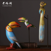 European American style with home decoration tropical rainforest bird craft jewelry living room TV cabinet wine cabinet ornaments