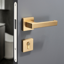 Golden Bedroom Door Lock Indoor Home Universal New Chinese Muted Magnetic Attraction Split Wood Door Extreme Simple Room Door Lock