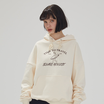 square houlest2021 New loose casual versatile solid color printing student hooded sweater men and women