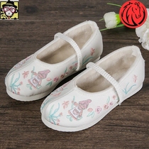 Baby costume shoes children Hanfu shoes girls embroidered shoes plus velvet shoes baby costume shoes winter models