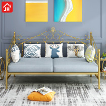 Eurostyle Iron Art Sofa Bed Princess Bedroom Living Room Minimalist Modern Nordic Sofa Chair Splicing Children Bed Linen Bed