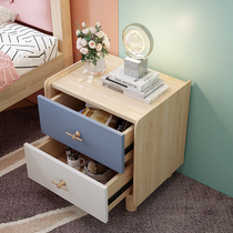 Nordic all solid wood bedside table simple modern log color small cabinet bedroom simple storage storage cabinet bedside cabinet