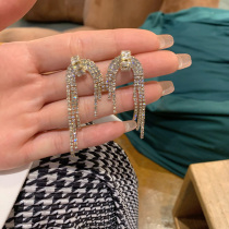 Super flash ~ earrings 2021 New Tide Net red explosive earrings round face thin earrings female ins Wind tea series earrings