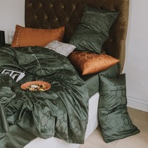 Baijialovers 100 tribute satin jacquard green four sets full cotton minimalist Quilt Cover Pure Cotton Linen Bed Bedding