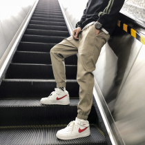 Handsome T SMALL CODE PANTS MALE KOREAN VERSION TREND SHORT SUBS SMALL CODE TOOLING CASUAL PANTS MENS CLOTHING CLOSETED BUNCH PANTS