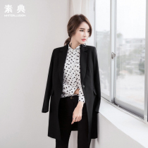 2021 autumn new Korean slim slim mid-length small suit jacket womens casual long-sleeved small suit trend