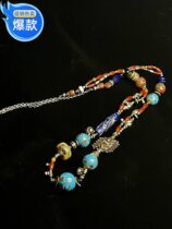 Nepal Indian national wind exotic style pure hand-made bluesong dobao necklace new