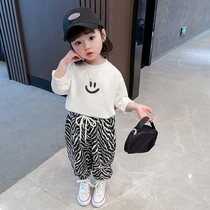 Girls' Internet Red Set Autumn Clothing 2022 New Foreign Girl Baby Fashionable Clothes Two Packages for Chunqiu Child Guard Clothes