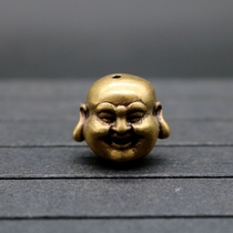 Brass Millver head pendant pure solid bronze Buddha head chain Beads Top Pearl Imitation Ancient Bronze Micro-Sculpted Buddha Ancient Play Bronze