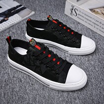 2021新款秋季帆布男鞋潮流青少年百搭休闲平板鞋初中学生潮鞋布鞋