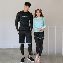 South Korean wetsuit lovers Split Snorkeling Swimsuit Women Conservative slim long-sleeved sunscreen Speed Dry Surf jellyfish