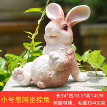 Cross-border supply of small rabbit ornaments potted bonsai decorative rabbit animal model resin crafts