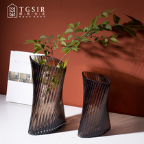 Modern simple transparent glass vase ornaments Nordic living room dining table TV cabinet flower flower arrangement flower flower arrangement ornament