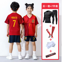 Children Spanish football suit men 2021 European Cup national team jersey custom student competition team uniform female