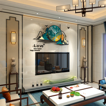 New Chinese-style clock wall clock living room home fashion light luxury atmospheric hanging watch personality creative simple clock wall decoration