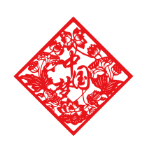 Chinese dream paper-cut pattern manuscript Chinese style red window grille template artwork electronic version red paper handmade students