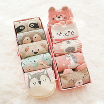 Gift box socks 5 pairs of daily socks women autumn and winter socks cotton cute sweet Korean girl student socks