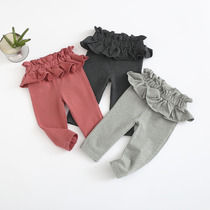 Spring and autumn trousers baby girl culottes outer wear western style infants kai dang girls hu du ku leggings age 1-23