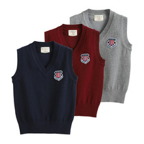 CUHK Boy Boy Girl V Collar Knit Vest Spring Autumn Season Beat Undershirt Schoolboy School Uniforms 2021 new waistcoat