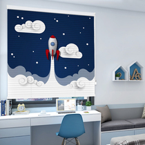 Hang Ke-free printed aluminum shutters children cartoon shading curtain kitchen bathroom waterproof lifting beads