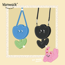 VANWALK members exclusively homemade love fluffy smiley face tulip shoulder bag sweet sister shoulder bag