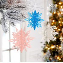 Three-dimensional snowflake jewelry store shop opening window anniversary holiday atmosphere decoration