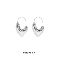 RSNY irregular heart-shaped hanging earrings goddess Fan round face thin retro earrings