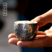 Original handmade S999 sterling silver mouthful cup wine cup White wine cup Teacup Small wine set Chinese retro style household