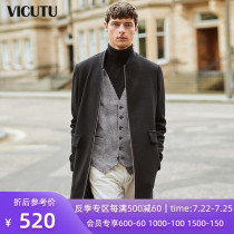 VICUTU mens wool coat business slim mid-length baseball collar fashion wool coat Hui