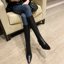 (Lingo studio)2021 pointed knight boots womens high boots thin version of long boots womens knee-high boots
