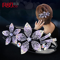 Three-tooth clip duckbill clip hairhairclip styling grab clip large back of the head rhinestone headgear mother head hairclip