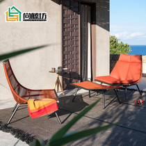 Nordic Outdoor Sofa Tea Table Combo Three Sets Outdoor Leisure Patio Sun Light House Sloth Rocking Chair Balcony Furniture