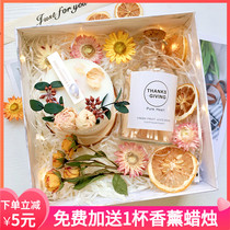 Dry flower scented candle gift box set wedding bridesmaid hand gift to send girlfriends birthday Christmas gift