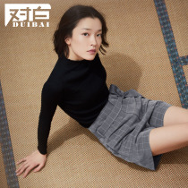 Rhododendron with white Stretch Slim half turtleneck thin sweater women winter 2021 new multi-color knitted base coat