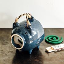 Japanese Ceramic Mosquito Incense Stove Old Mosquito Incense Tray Bracket Letter Music Burn Small Pig Shape Mosquito-Repellent Incense Tray