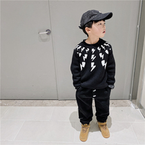 JUSTIN boys winter clothing Japanese lightning foreign style knitted sweater hole design soft high street fashionable sweater tide