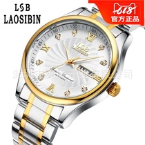 LAOSIBIN Lausbin Watch Mens Automatic Mechanical Watch Leisure Luminous Steel Belt Mens Watch